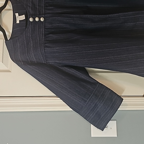 Navy Blue Blazer Business Casual Office Wear Elegant Wear - Picture 6 of 15